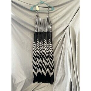 Candies Black and White Striped Maxi Dress with straps